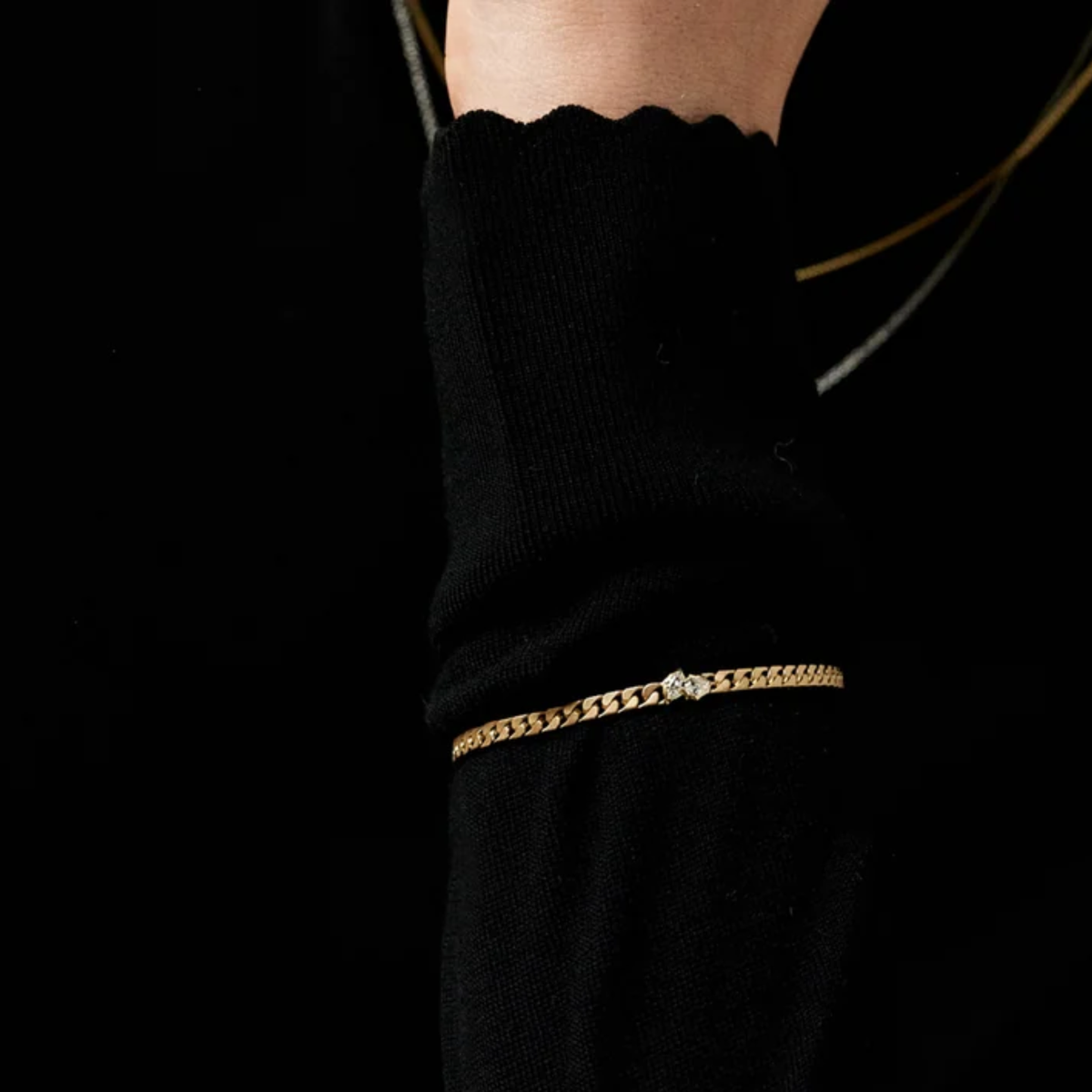 18K &amp; Diamond "Posey" Curb Chain Bracelet