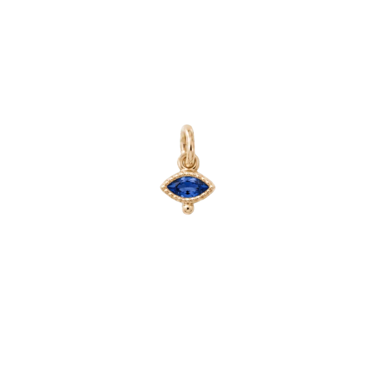 10K &amp; Marquise Blue Sapphire "Tiniest Totem" Charm