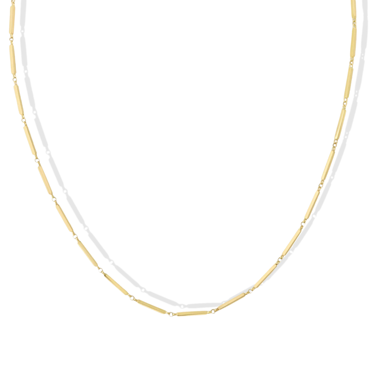 10K "Zosia" Bar Chain Necklace in 15"