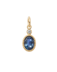 One-Of-A-Kind 10K & Oval Blue Sapphire "Station" Pendant with Diamond & Milgrain Details
