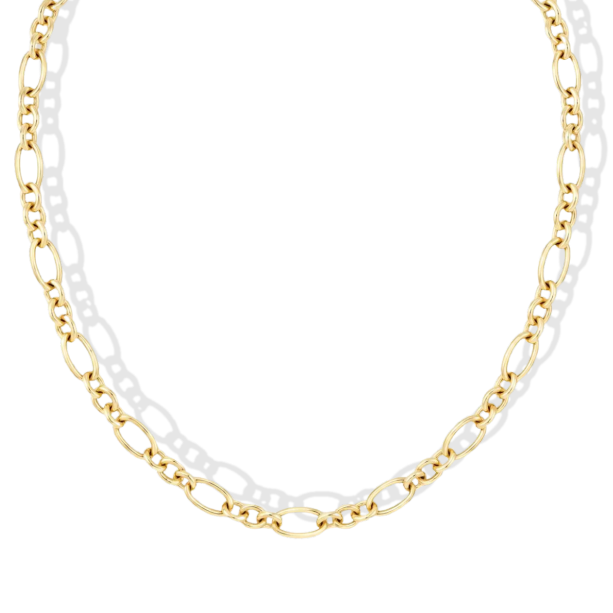 14K Mixed Oval Link "Lou" Chain Necklace