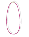 Faceted Pink Sapphire Beaded Necklace in 16"