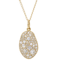 10K Mixed Pave Diamond Large "Carob Bean" Pendant