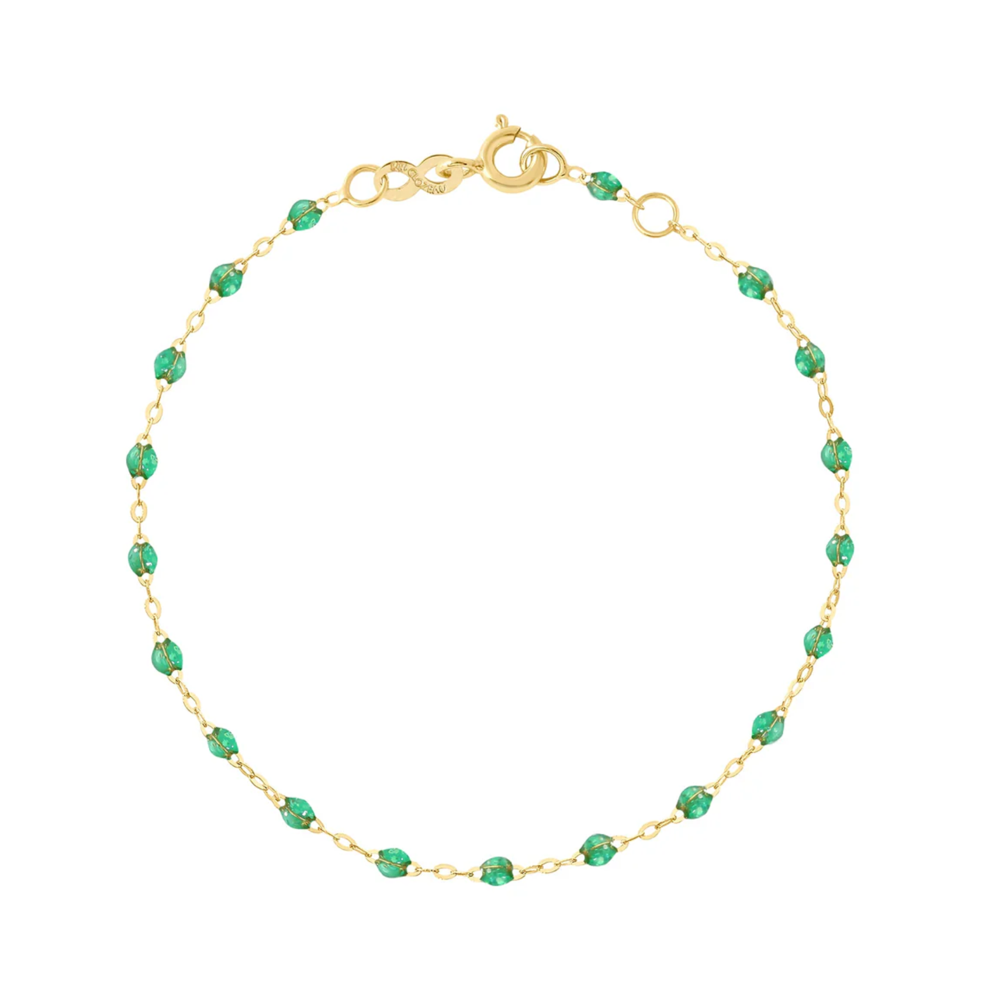 18K Mint Green Resin "Classic" Beaded Bracelet