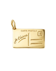 10K Gold "Postcard" Charm with "Je T'aime" Engraving