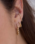 14K Gold Large Box Chain Front-to-Back Earrings