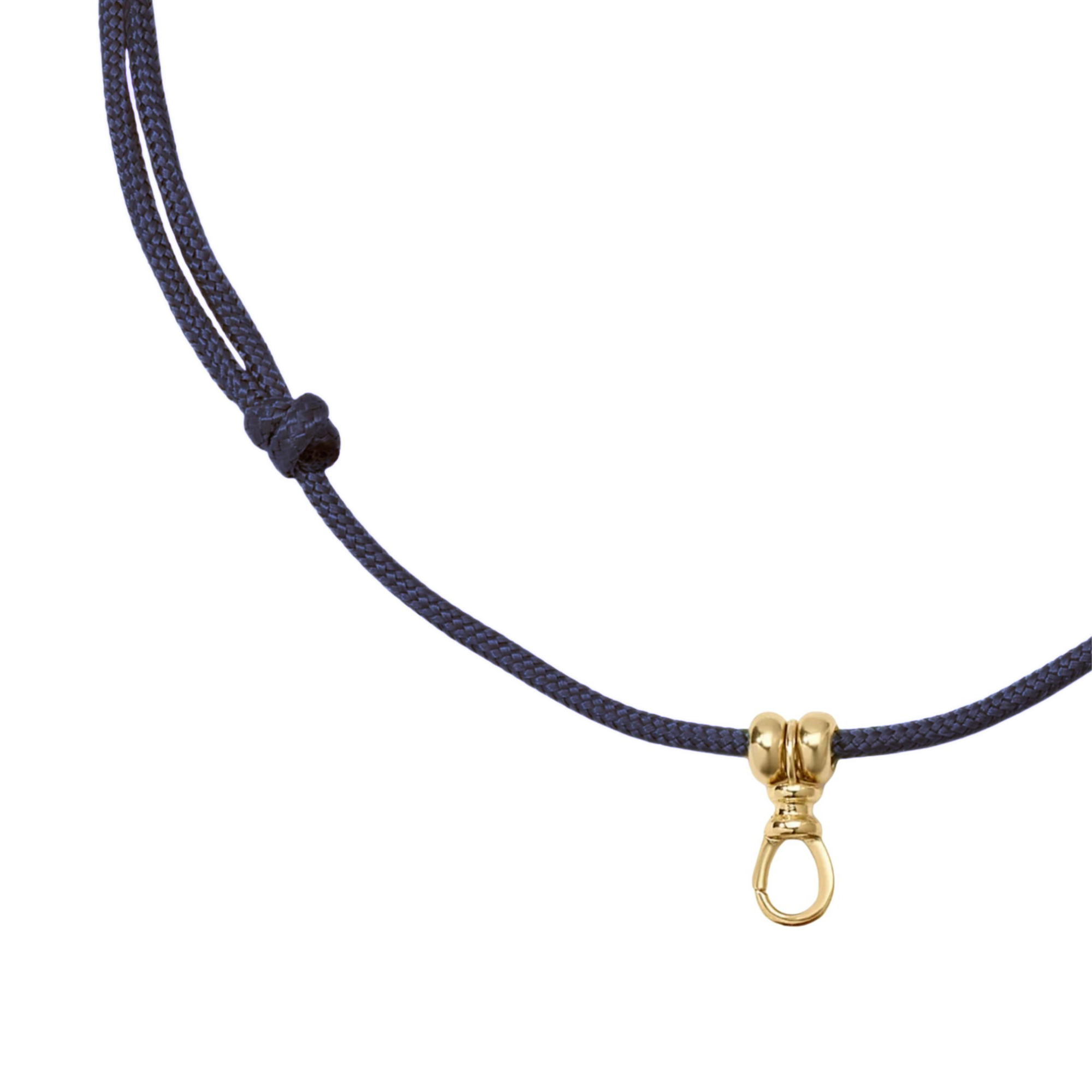 Indigo Paracord Necklace with 10K Swivel &amp; Beads