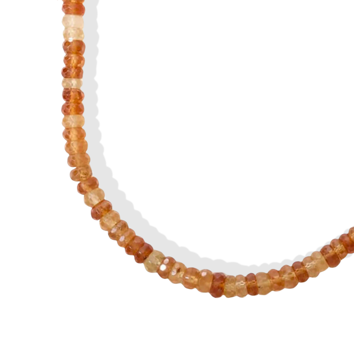 Faceted Hessonite Beaded Necklace