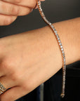 14K & Rosecut Champagne-Grey Diamond Tennis Style Bracelet