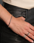 14K & Rosecut Champagne-Grey Diamond Tennis Style Bracelet