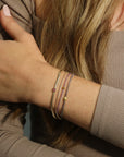 Faceted Amethyst Beaded Bracelet with 18K Organic Bead & Clasp