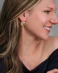 22K & 18K Bezel-Set Emerald-Cut Citrine Stationary Drop Earrings