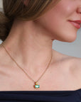 22K Bezel-Set Emerald-Cut Brazilian Emerald Pendant