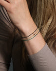 Faceted Zircon Bracelet with Single Grey Diamond Bead