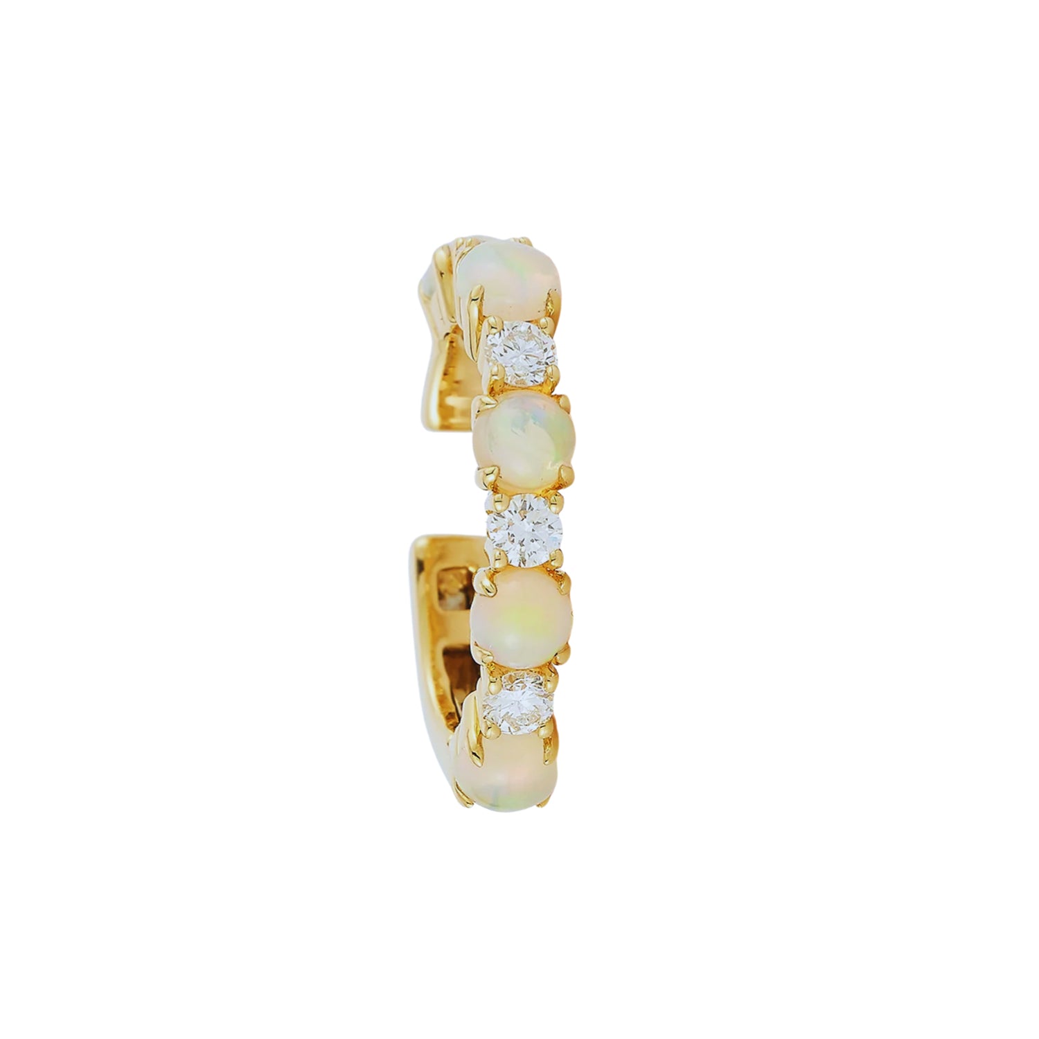 18K Gold "Foam" Opal &amp; Diamond Ear Cuff
