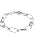 "Lottie" Sterling Silver Handmade Hammered Oval Link Bracelet