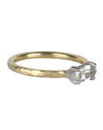 18K & Platinum Horizontal Step-Cut "Moval" Diamond Ring