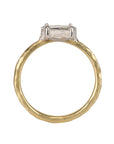 18K & Platinum Horizontal Step-Cut "Moval" Diamond Ring