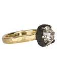 18K & Blackened Platinum 6-Prong 2.58ct Old Euro Cushion Diamond Ring
