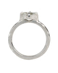 Platinum Prong-Set Horizontal Oval Diamond Ring with Hammered Texture