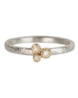Sterling Silver & 18K Bezel-Set Diamond "Triplet" Ring