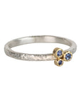 Sterling Silver & 18K Bezel-Set Blue Sapphire "Triplet" Ring