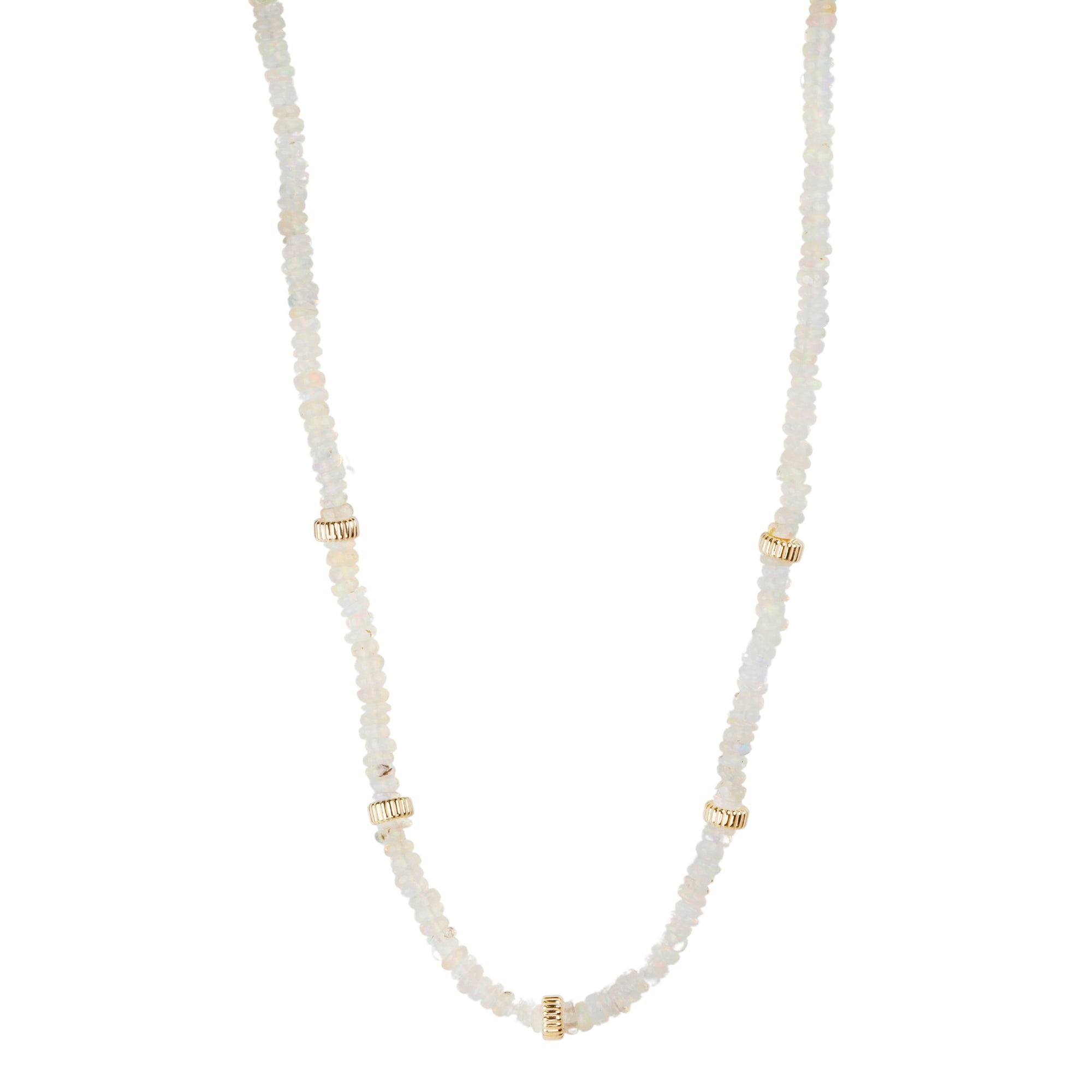 Fire Opal Rondelle Beaded Necklace