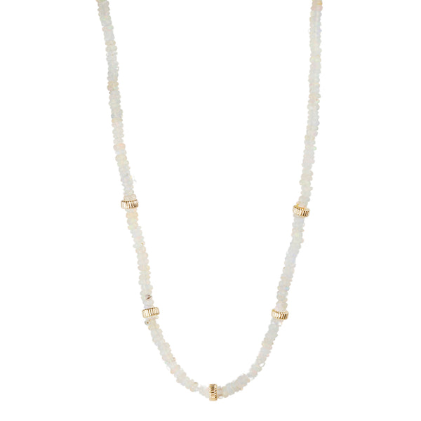 Zoe Chicco Fire Opal Rondelle Beaded Necklace – Peridot Fine Jewelry