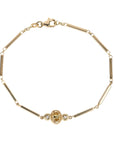 One Of A Kind 14K "Zosia" Chain Bracelet with Center Oval Cognac Diamond