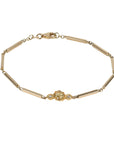 One Of A Kind 14K "Zosia" Chain Bracelet with Center Oval Cognac Diamond