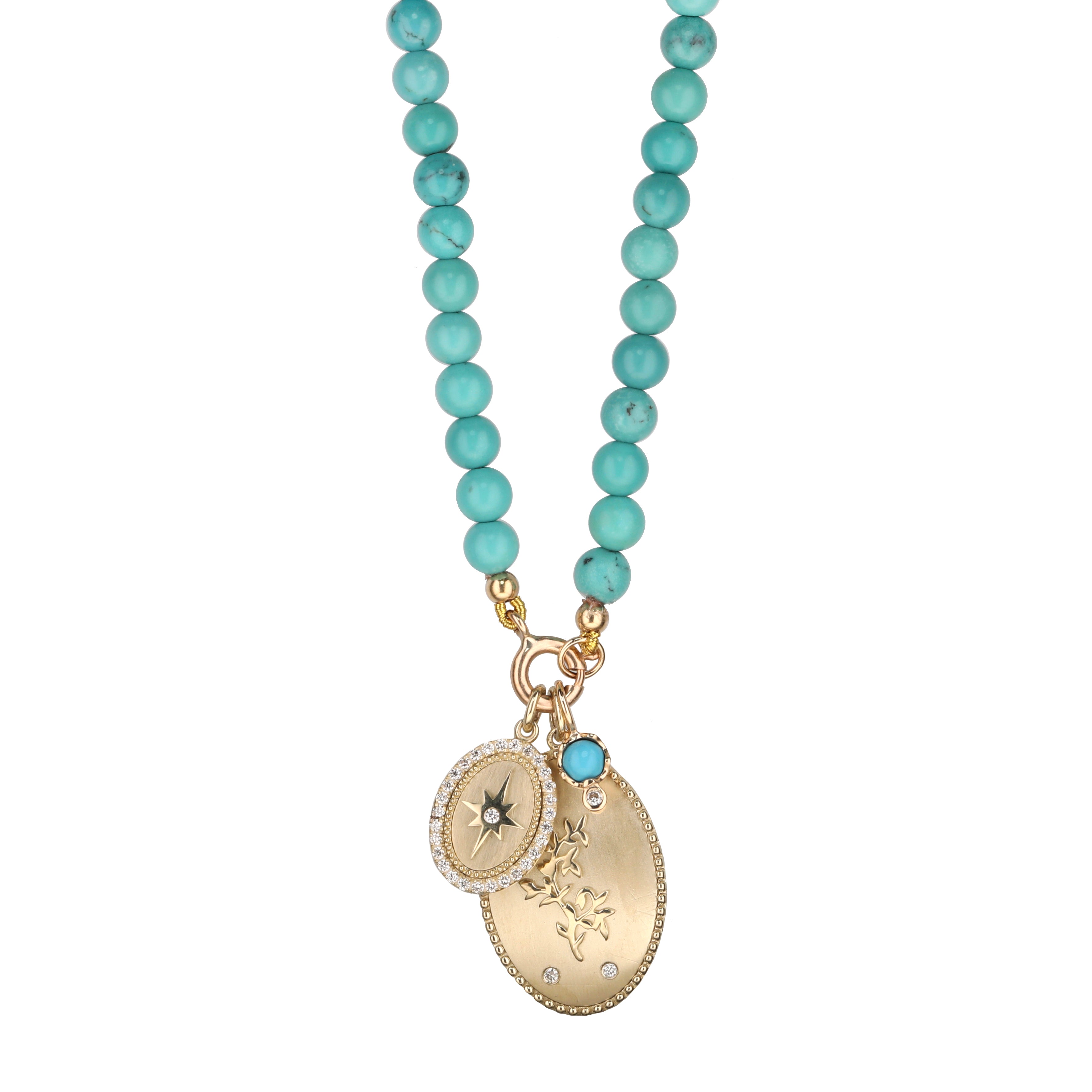 Zahava Natural Arizona Round Turquoise Beaded Necklace – Peridot