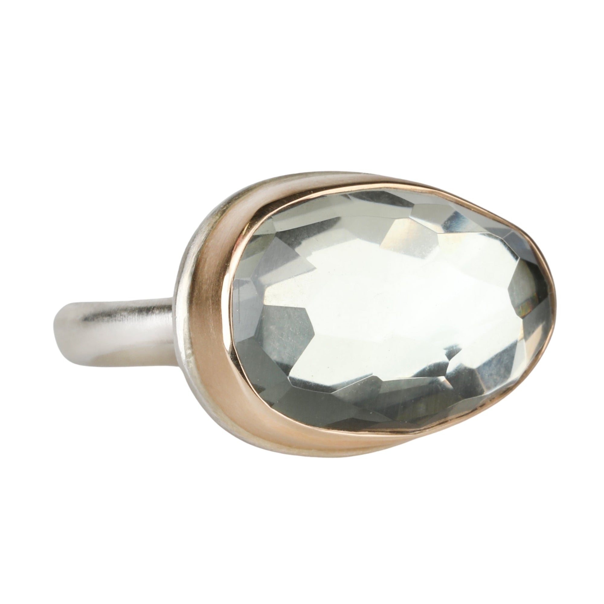 Asymmetrical Faceted Mint Quartz Ring - Peridot Fine Jewelry - Jamie Joseph