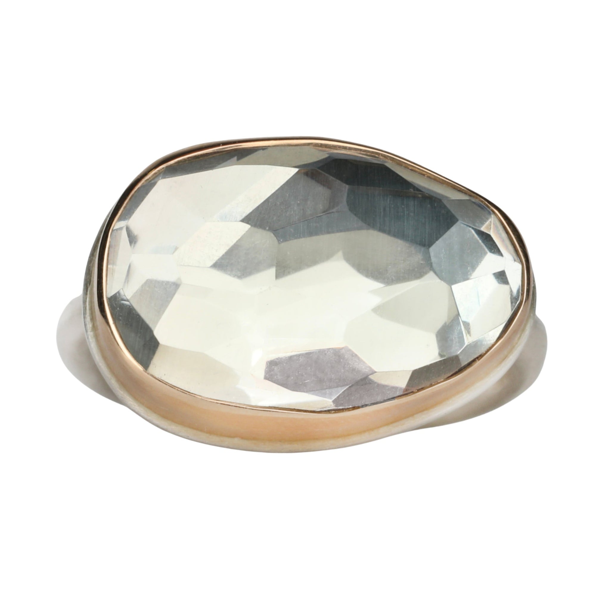 Asymmetrical Faceted Mint Quartz Ring - Peridot Fine Jewelry - Jamie Joseph