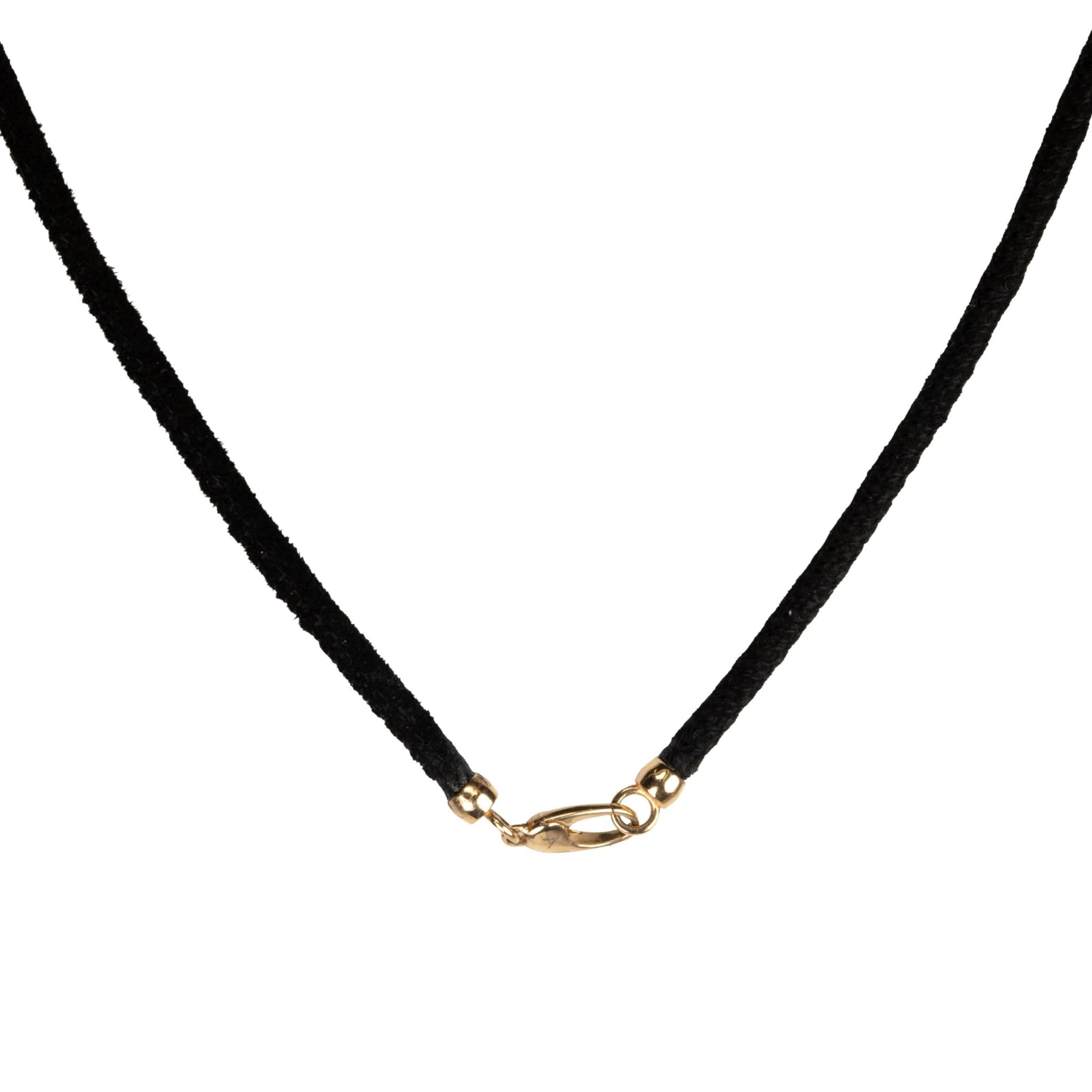 Black Suede Cord Necklace with 18K Lobster Clasp - Peridot Fine Jewelry - Lizzie Mandler