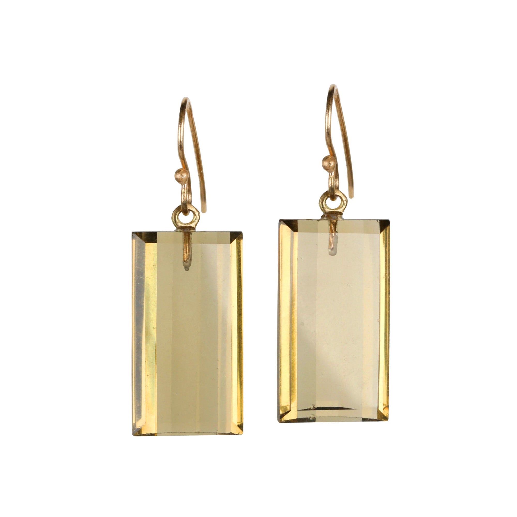 Citrine "Barrel" Drop Earrings - Peridot Fine Jewelry - Rosanne Pugliese