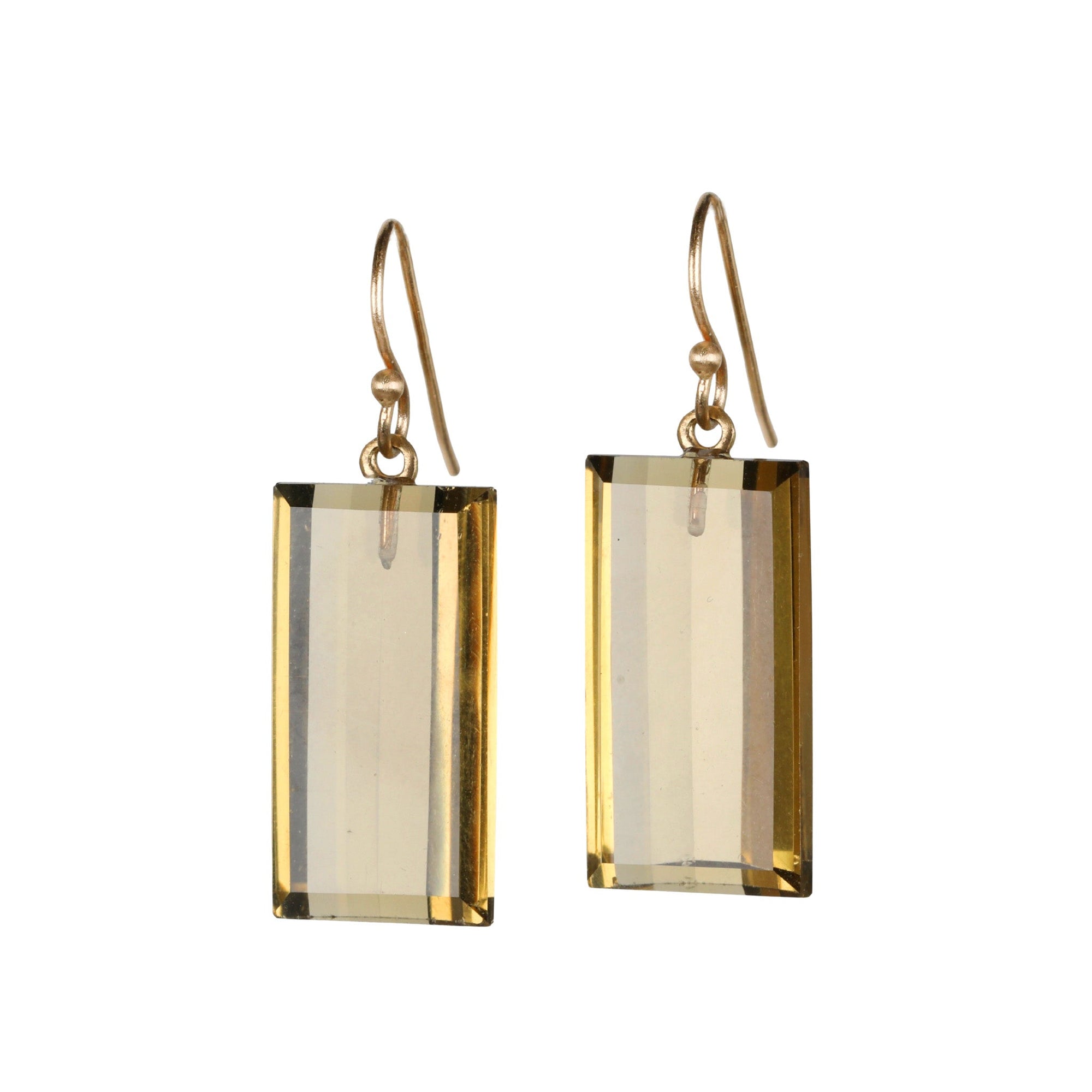Citrine "Barrel" Drop Earrings - Peridot Fine Jewelry - Rosanne Pugliese