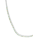 Clear and Larimar Seed Beaded Necklace with Gold Vermeil Accent Beads - Peridot Fine Jewelry - Debbie Fisher