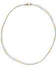 Clear Seed, Larimar & Multi - Shape Gold Vermeil Beaded Station Necklace - Peridot Fine Jewelry - Debbie Fisher