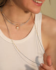 Clear Seed, Larimar & Multi - Shape Gold Vermeil Beaded Station Necklace - Peridot Fine Jewelry - Debbie Fisher