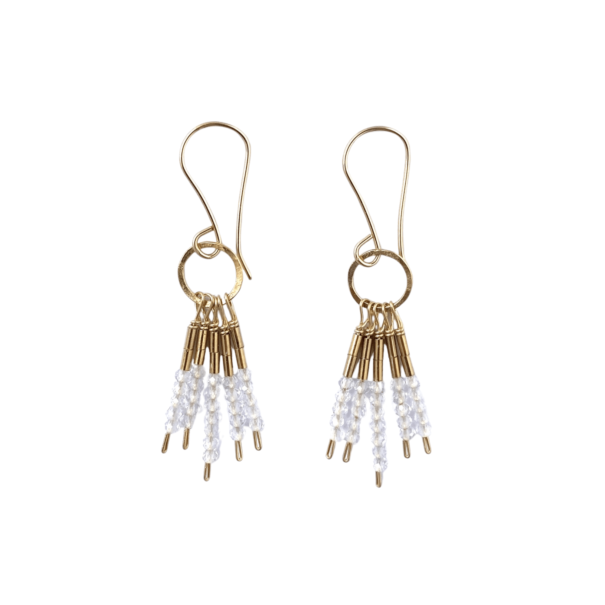 Clear Topaz Beaded "Fringe" Earrings - Peridot Fine Jewelry - Debbie Fisher