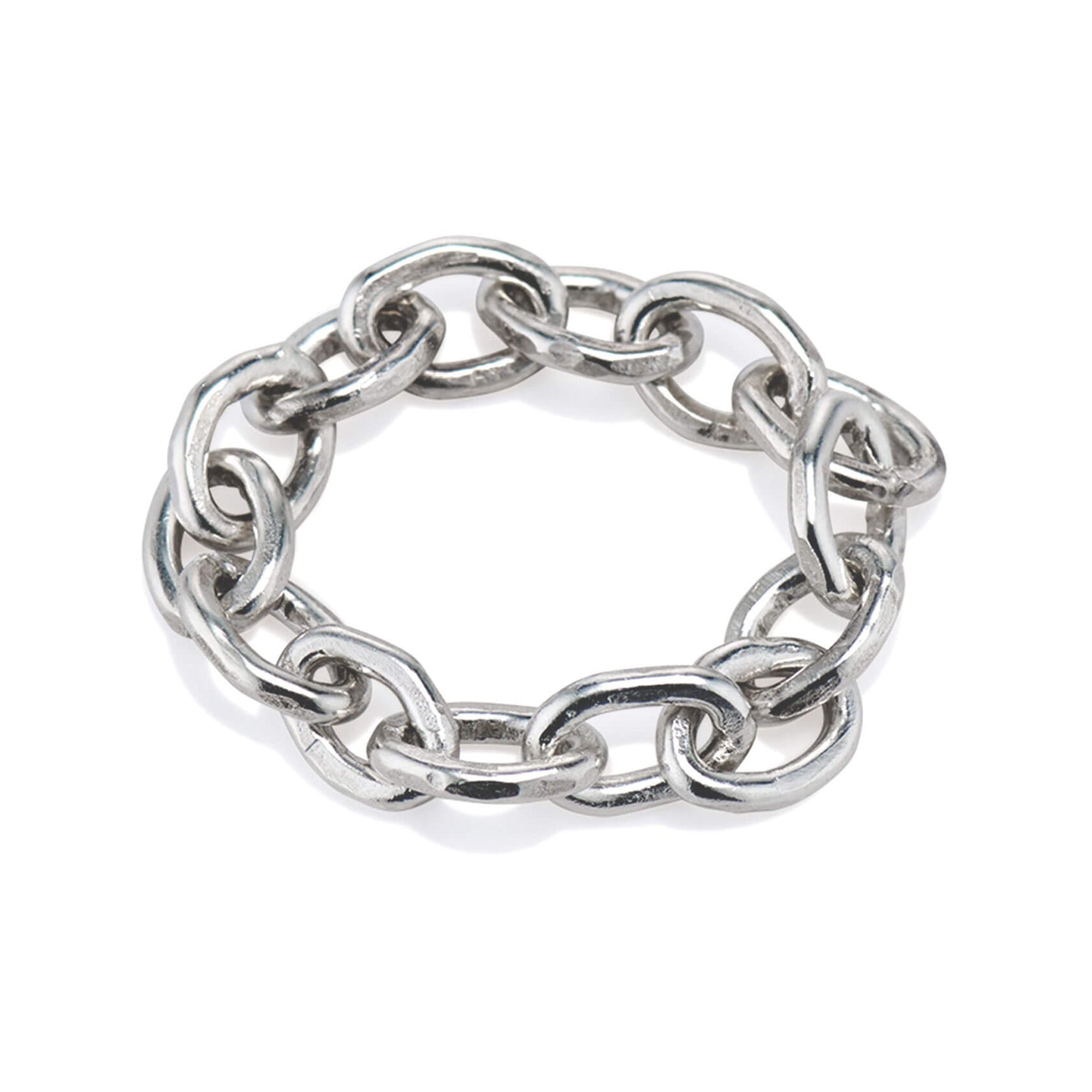 &quot;Dean&quot; Sterling Silver Handmade 16 Gauge Flexible Chain Ring - Peridot Fine Jewelry - Sarah Macfadden