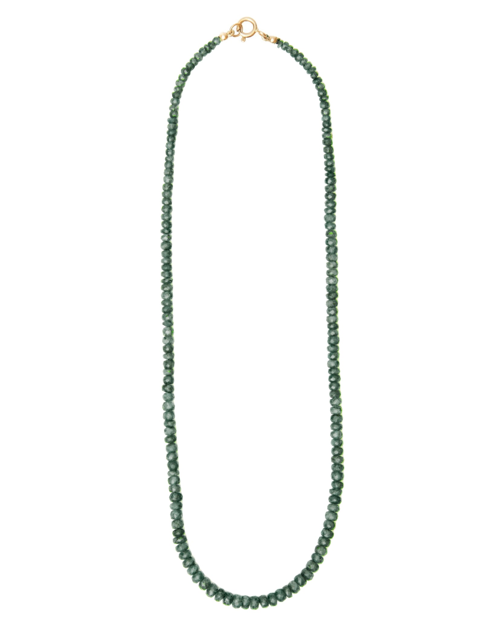 Deep Green Faceted Emerald Beaded Necklace - Peridot Fine Jewelry - Zahava