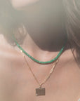 Deep Green Faceted Emerald Beaded Necklace - Peridot Fine Jewelry - Zahava