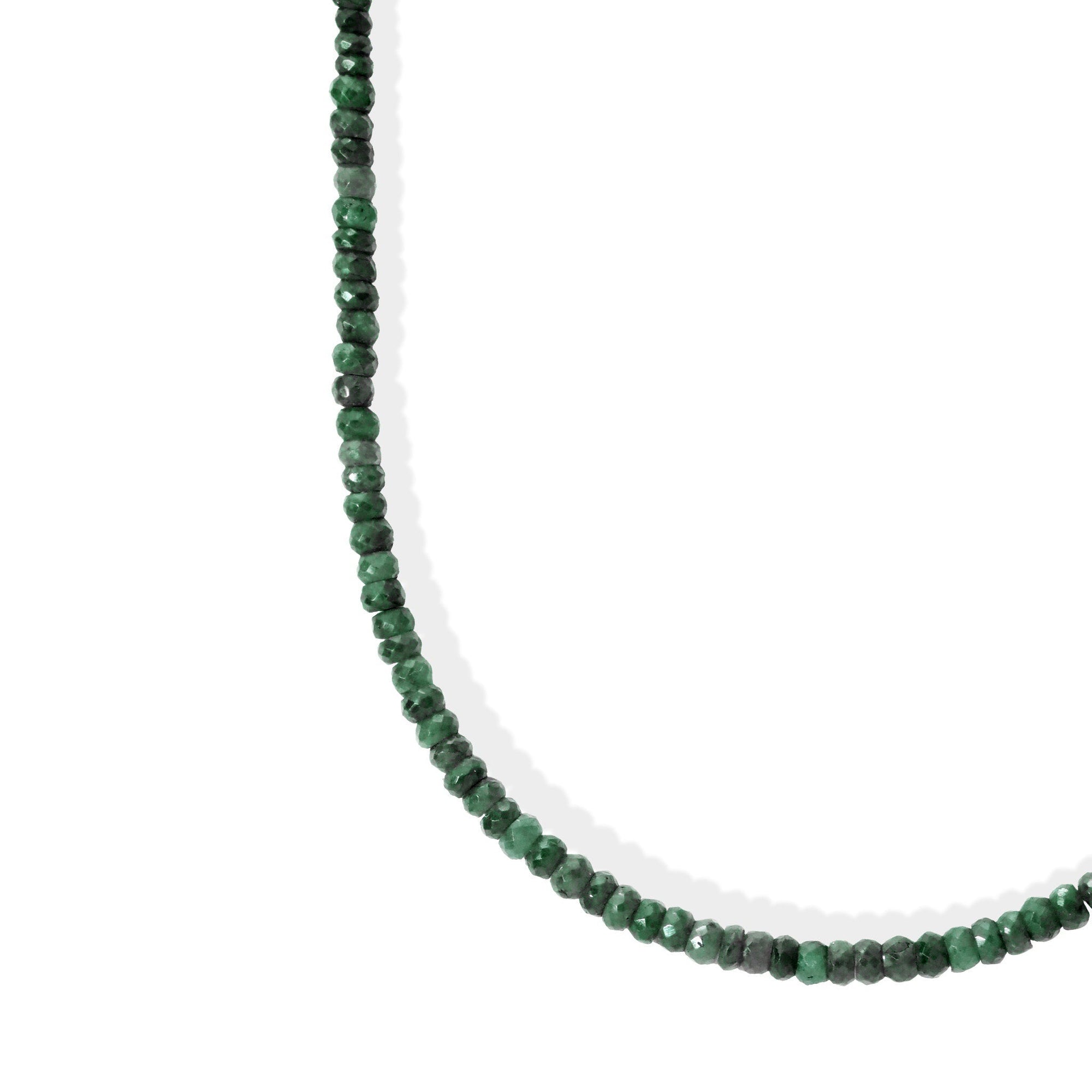 Deep Green Faceted Emerald Beaded Necklace - Peridot Fine Jewelry - Zahava