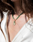 Deep Green Faceted Emerald Beaded Necklace - Peridot Fine Jewelry - Zahava