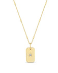 Dog Tag Necklace with Star - Set Diamond - Peridot Fine Jewelry - Zoe Chicco