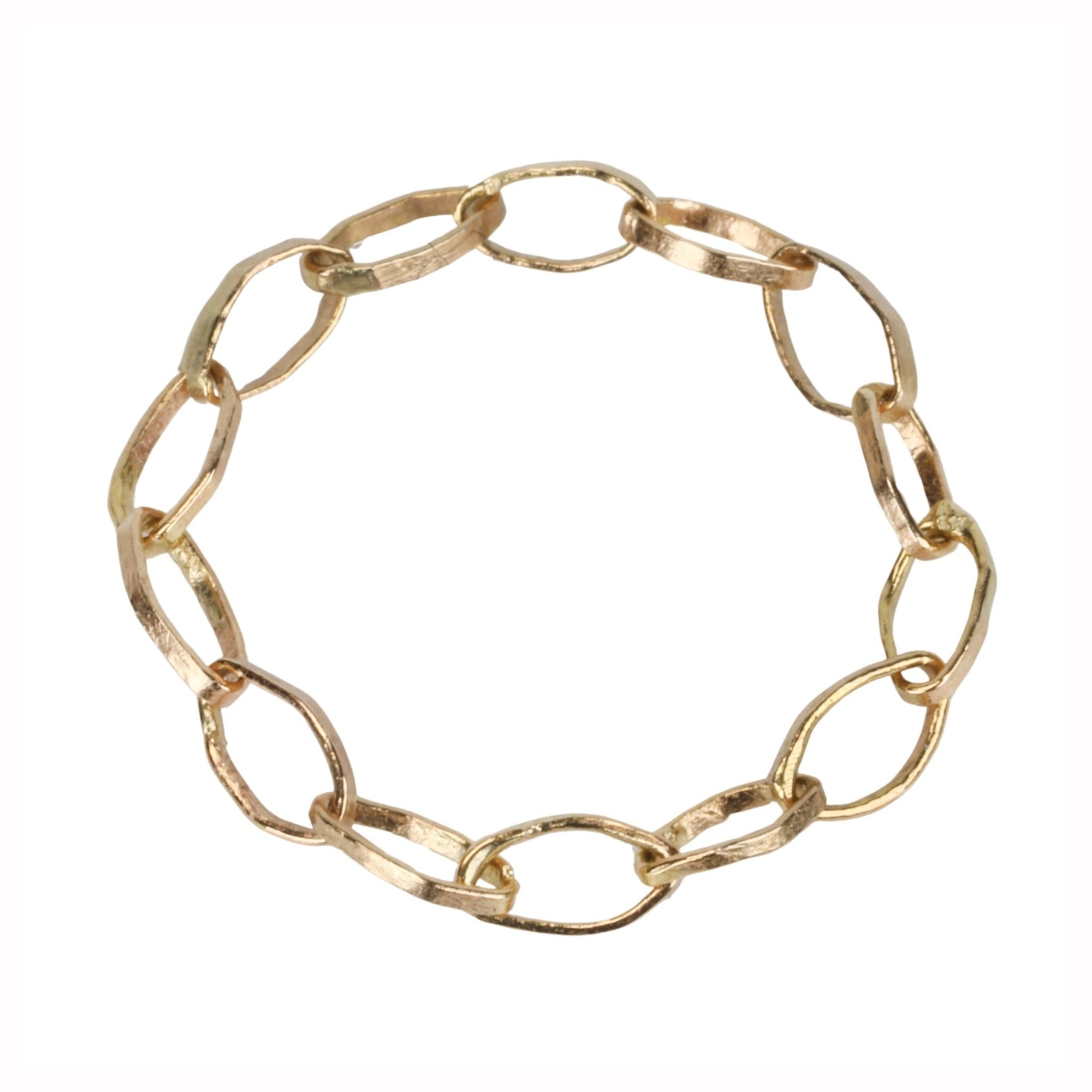 &quot;Dorothy&quot; 14K Gold Handmade Flexible Link Chain Ring - Peridot Fine Jewelry - Sarah Macfadden