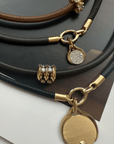"Espresso" Brown Leather Cord with 18K Clasp & Charm Connector - Peridot Fine Jewelry - Jade Trau