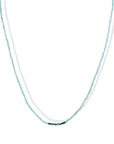 Faceted Apatite Beaded Necklace with Center Faceted Diamond Beaded Station - Peridot Fine Jewelry - Margaret Solow Jewelry