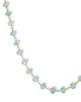 Faceted Aquamarine Rondelle Bead & 20K Hand - Wrapped Necklace - Peridot Fine Jewelry - Caroline Ellen